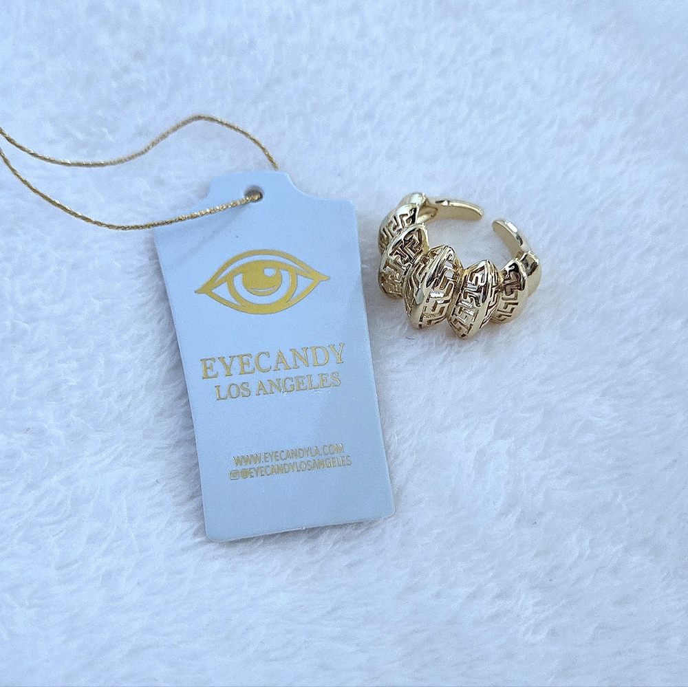 Eye👁 Candy🍭 Septet (7) Ridge Greek🇬🇷 Key🔑 Statement Ring💍 - NWT